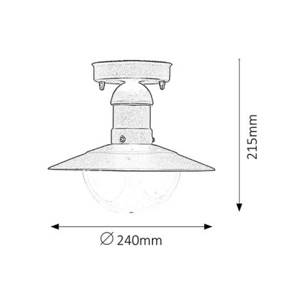 Brilagi - MOLDE Outdoor Ceiling Light 1xE27/60W IP44 Black
