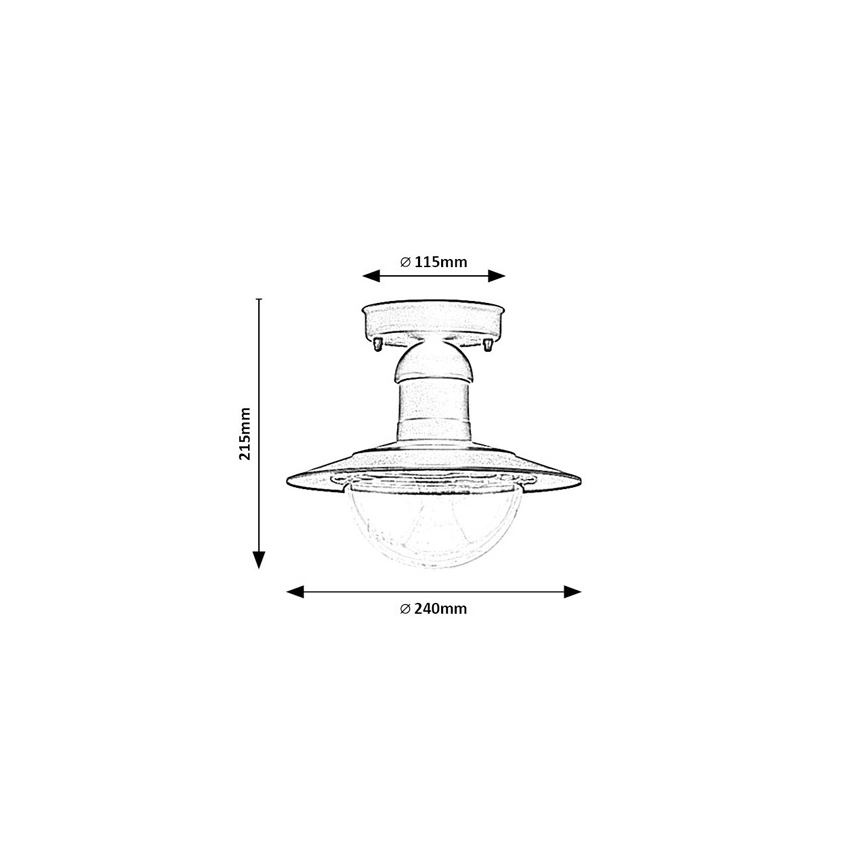 Brilagi - MOLDE Outdoor Ceiling Light 1xE27/60W IP44 Black