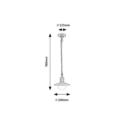 Brilagi - MOLDE Outdoor Pendant Light 1xE27/60W IP44 Bronze/Patina