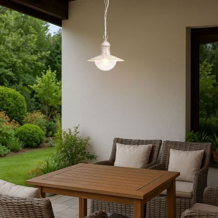 Brilagi - MOLDE Outdoor Pendant Light 1xE27/60W IP44 White/Patina