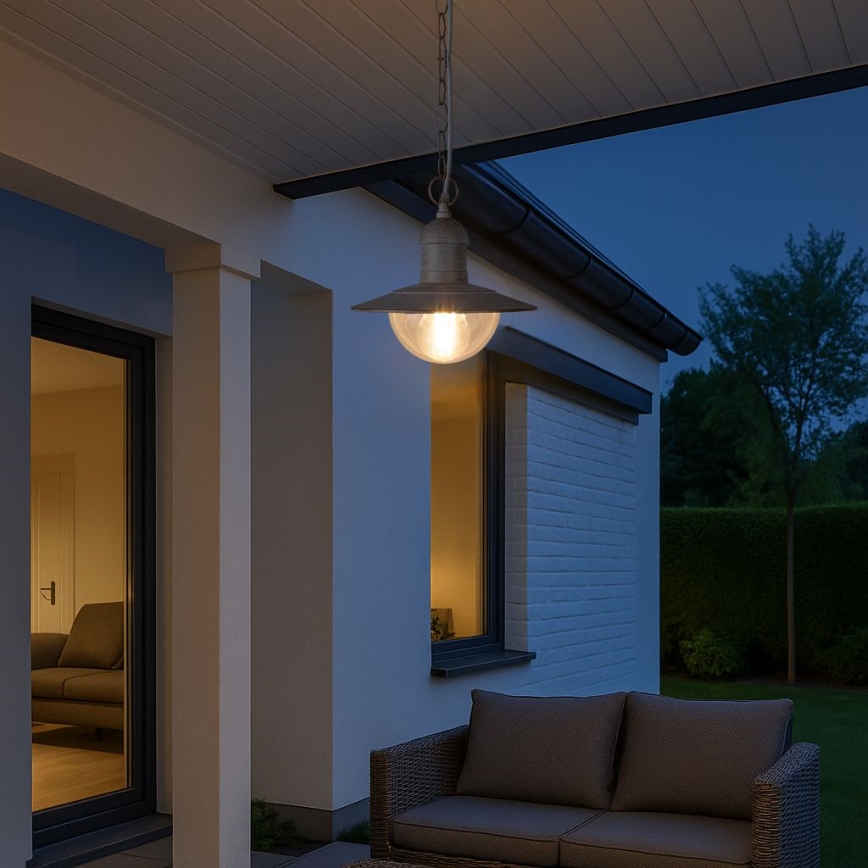 Brilagi - MOLDE Outdoor Pendant Light 1xE27/60W IP44 White/Patina