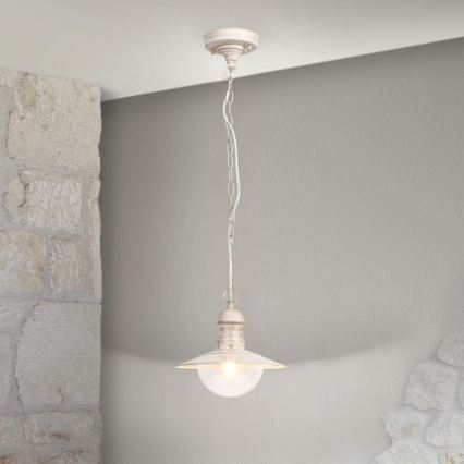 Brilagi - MOLDE Outdoor Pendant Light 1xE27/60W IP44 White/Patina