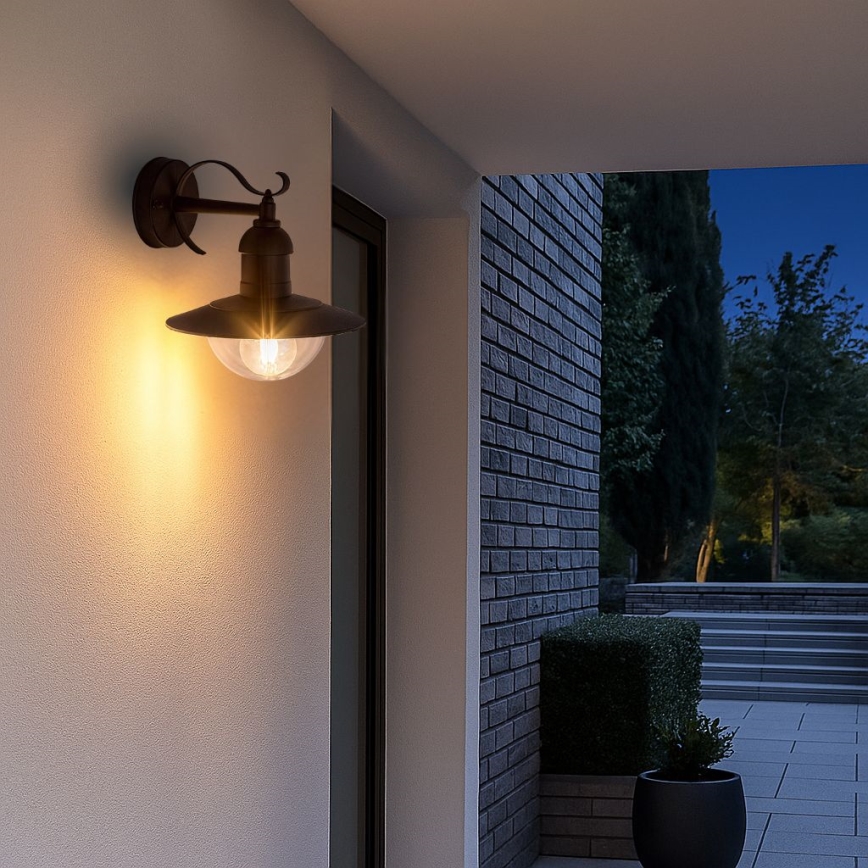 Brilagi - MOLDE Outdoor Wall Light 1xE27/60W/230V IP44 Black