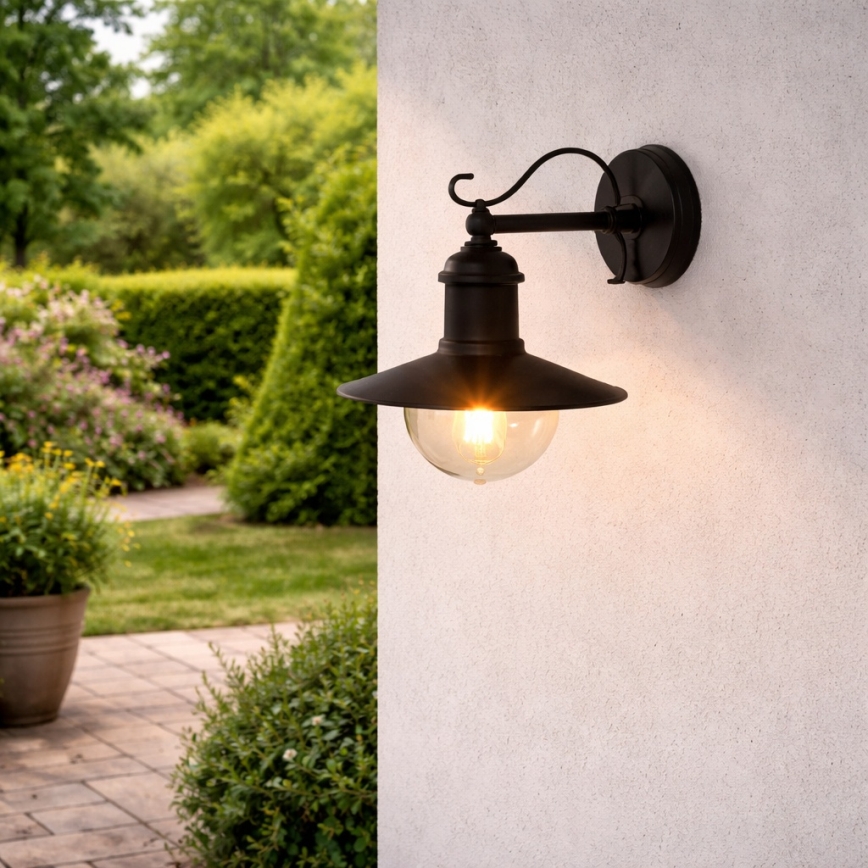 Brilagi - MOLDE Outdoor Wall Light 1xE27/60W/230V IP44 Black