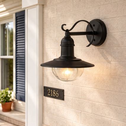 Brilagi - MOLDE Outdoor Wall Light 1xE27/60W/230V IP44 Black