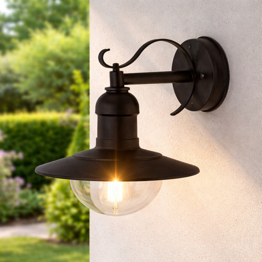 Brilagi - MOLDE Outdoor Wall Light 1xE27/60W/230V IP44 Black
