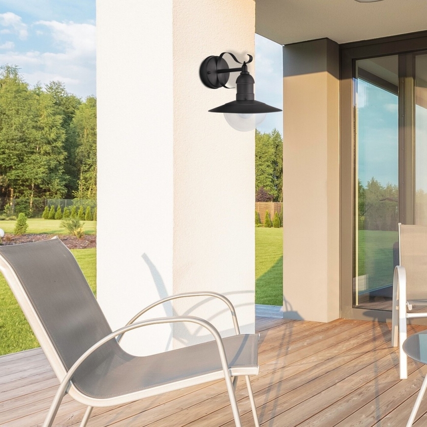 Brilagi - MOLDE Outdoor Wall Light 1xE27/60W/230V IP44 Black