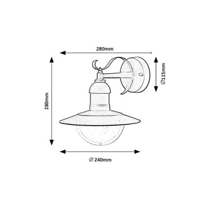 Brilagi - MOLDE Outdoor Wall Light 1xE27/60W/230V IP44 Black