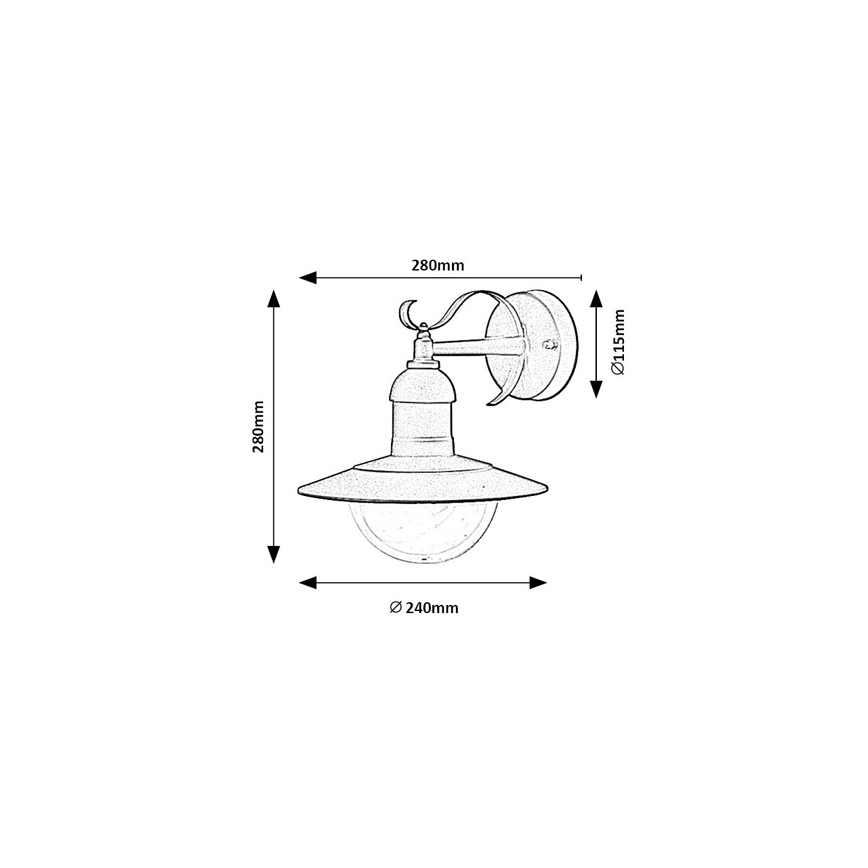 Brilagi - MOLDE Outdoor Wall Light 1xE27/60W/230V IP44 Black