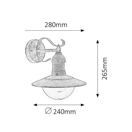 Brilagi - MOLDE Outdoor Wall Light 1xE27/60W/230V IP44 Bronze/Patina