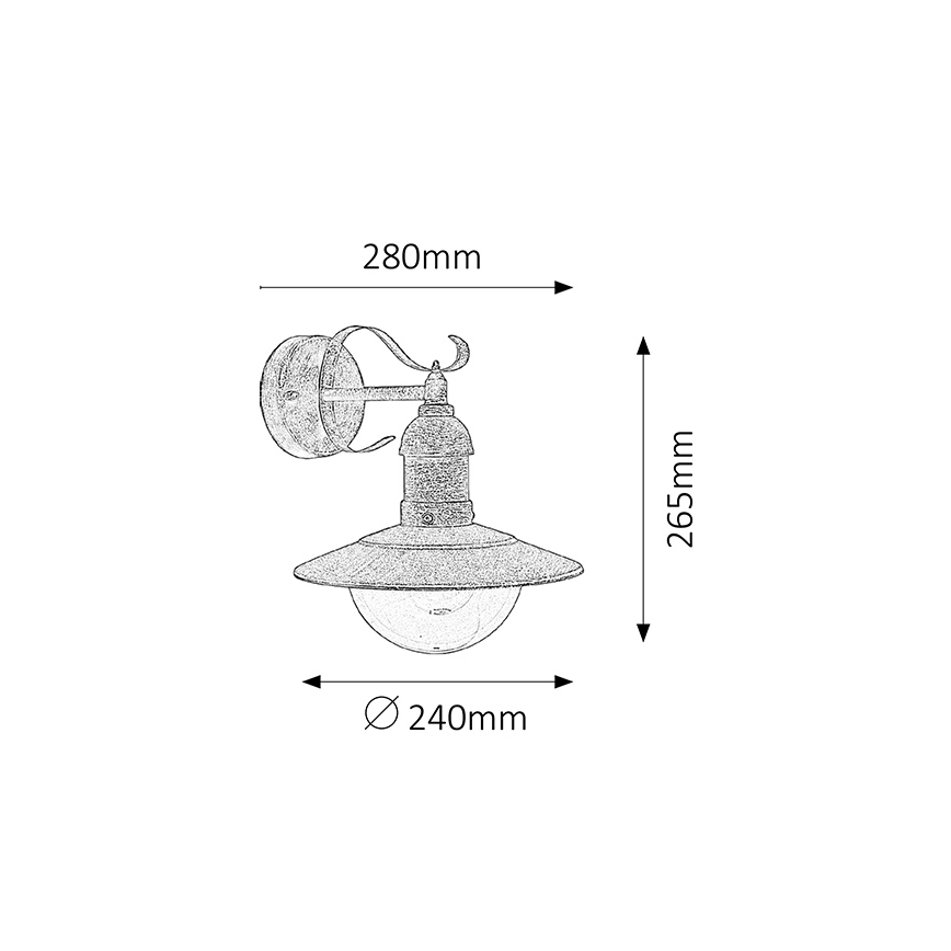 Brilagi - MOLDE Outdoor Wall Light 1xE27/60W/230V IP44 Bronze/Patina