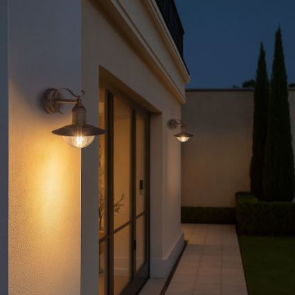 Brilagi - MOLDE Outdoor Wall Light 1xE27/60W/230V IP44 White/Patina