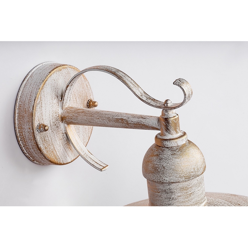 Brilagi - MOLDE Outdoor Wall Light 1xE27/60W/230V IP44 White/Patina