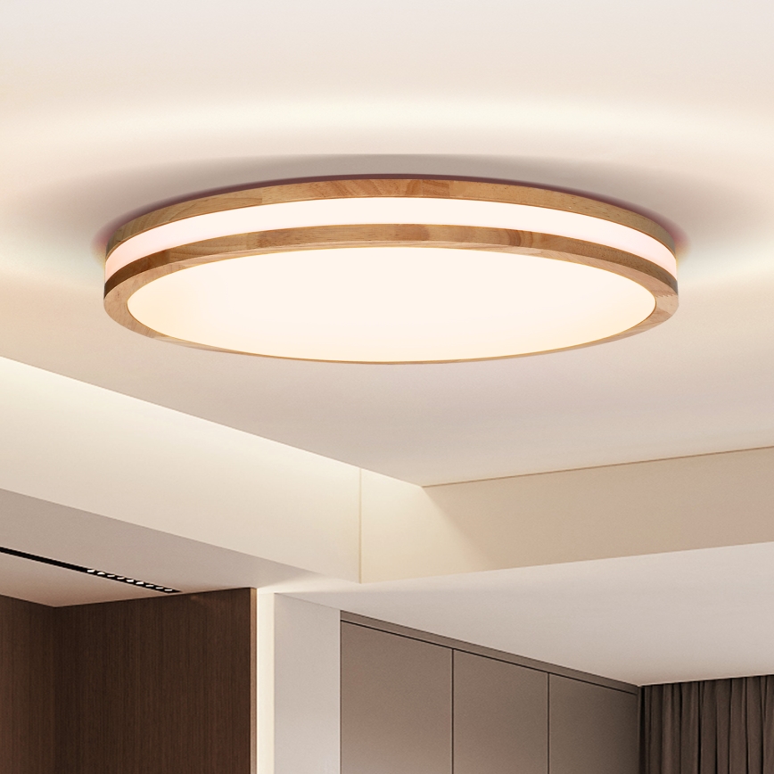 Brilagi - Dimmable LED ceiling light MOLINA LED/60W/230V 3000-6500K oak Ø 58 cm + remote control