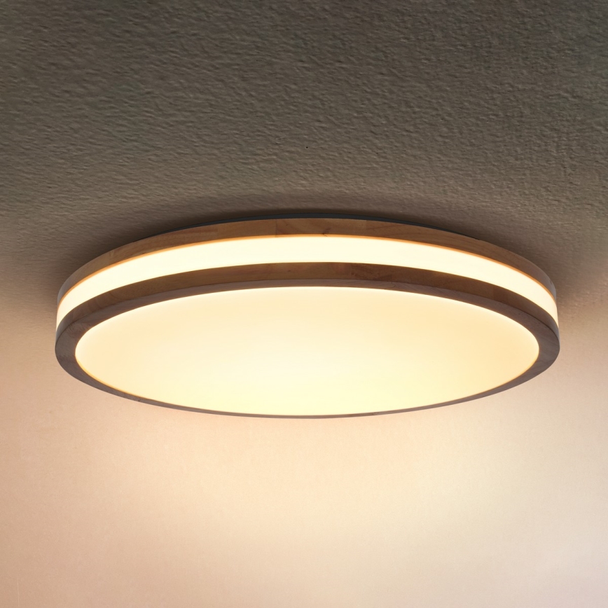 Brilagi - Dimmable LED ceiling light MOLINA LED/60W/230V 3000-6500K oak Ø 58 cm + remote control