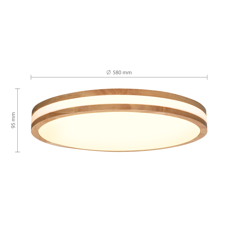 Brilagi - Dimmable LED ceiling light MOLINA LED/60W/230V 3000-6500K oak Ø 58 cm + remote control