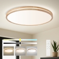 BRILAGI - MOLINA LED Dimmable Ceiling Light LED/128W/230V 3000-6000K Oak Ø 100 cm + Remote Control