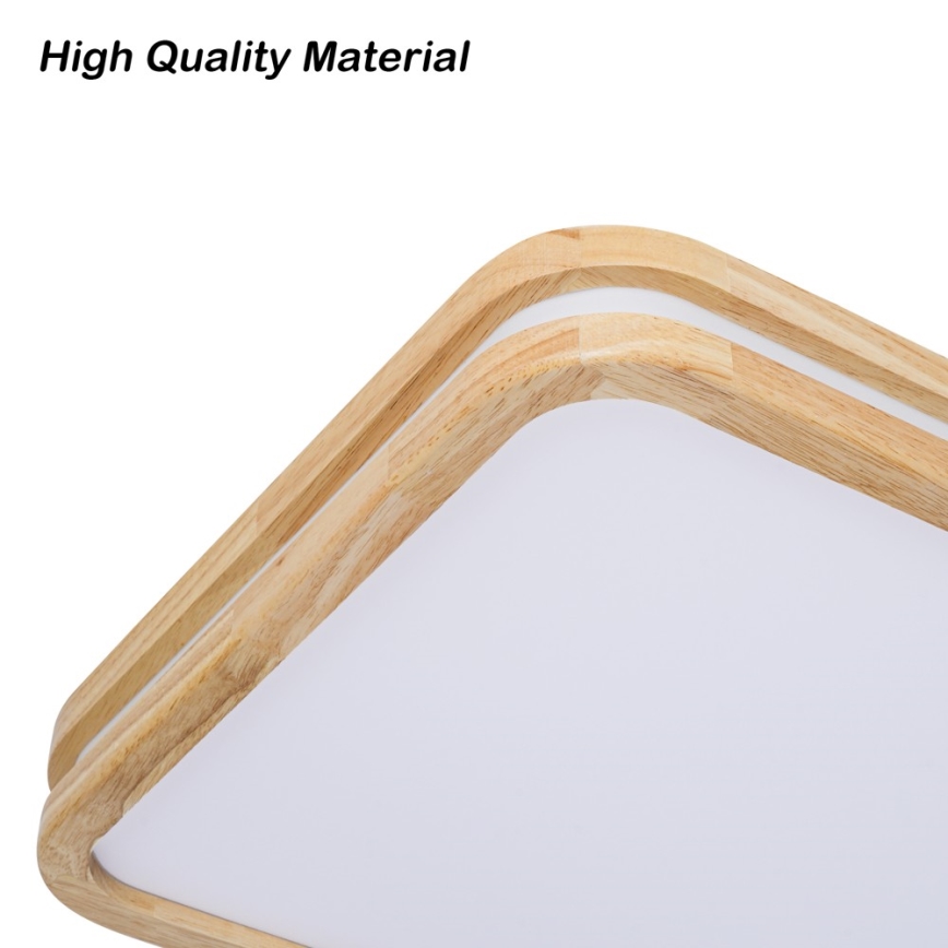 BRILAGI - Dimmable LED ceiling light MOLINA SQUARE LED/54W/230V 3000-6000K oak 60x40 cm + remote control