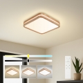 BRILAGI - MOLINA SQUARE LED Dimmable Ceiling Light LED/48W/230V 3000-6000K oak 40x40 cm + remote control