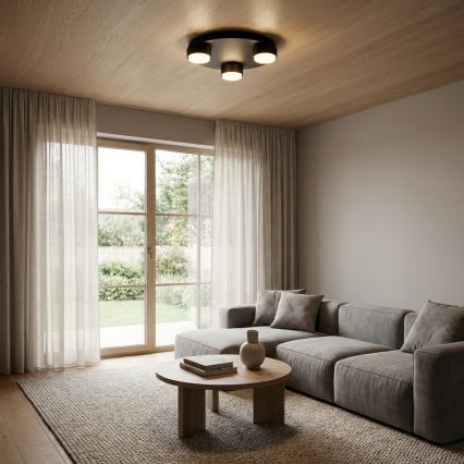 Brilagi - MONO 3x GX53/12W/230V Ceiling Light, Ø 30 cm, Black