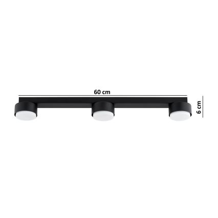 Brilagi - MONO 3x GX53/12W/230V Spotlight, Black