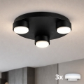 Brilagi - MONO LED Ceiling Light 3x GX53/12W/230V Ø30 cm, Black