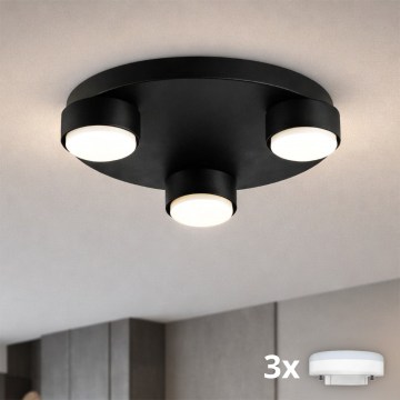 Brilagi - MONO LED Ceiling Light 3x GX53/12W/230V Ø30 cm, Black