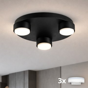 Brilagi - MONO LED Ceiling Light 3x GX53, 30W, 230V, Ø 30 cm, Black