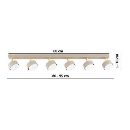 BRILAGI - MONO LED Spot Fixture 6xGX53/30W/230V Beige/Gold