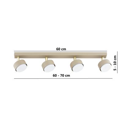 Brilagi - MONO LED Spotlight 4x GX53/12W/230V, Beige