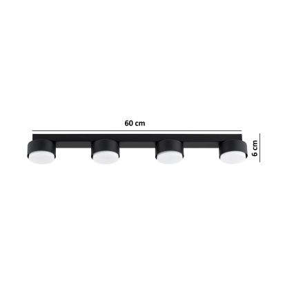 Brilagi - MONO LED Spotlight 4xGX53/12W/230V Black