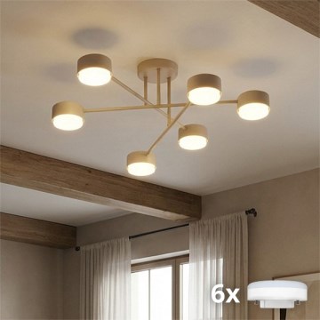 Brilagi - MONO LED Surface-Mounted Ceiling Light 6xGX53/12W/230V Beige