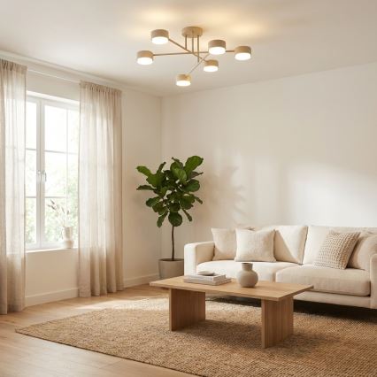 Brilagi - MONO LED Surface-Mounted Ceiling Light 6xGX53/12W/230V Beige