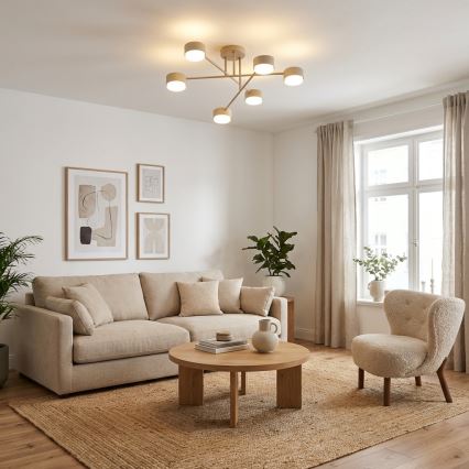 Brilagi - MONO LED Surface-Mounted Ceiling Light 6xGX53/12W/230V Beige