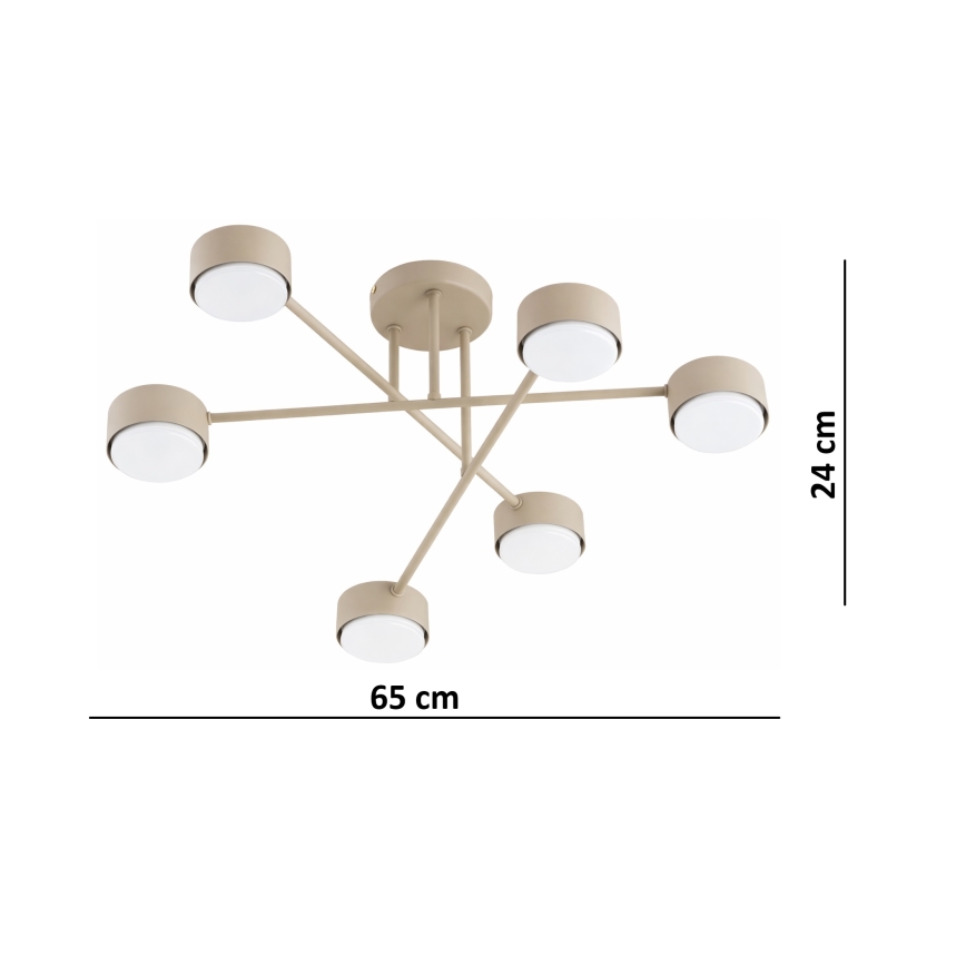 Brilagi - MONO LED Surface-Mounted Ceiling Light 6xGX53/12W/230V Beige
