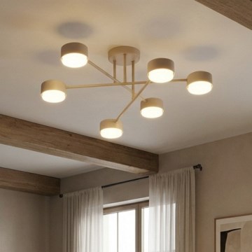 Brilagi - MONO Surface-Mounted Ceiling Light 6xGX53/12W/230V beige