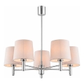 Brilagi - MONTE 5-Light Rod Chandelier 5x E27/15W/230V Beige/Glossy Chrome