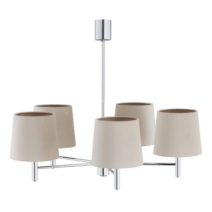 BRILAGI - MONTE 5-Light Rod Chandelier 5x E27/60W/230V Beige/Glossy Chrome