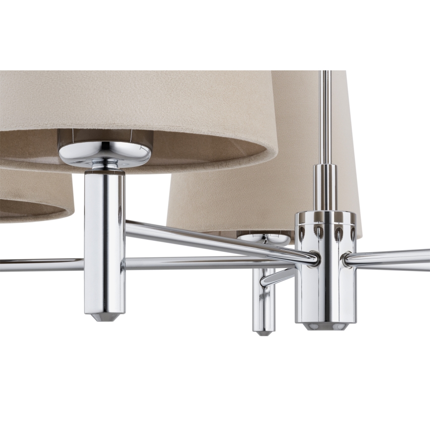BRILAGI - MONTE 5-Light Rod Chandelier 5x E27/60W/230V Beige/Glossy Chrome