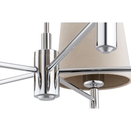 BRILAGI - MONTE 5-Light Rod Chandelier 5x E27/60W/230V Beige/Glossy Chrome