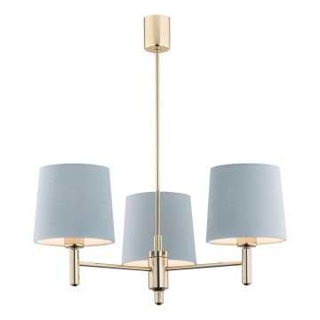 Brilagi - MONTE Rod Chandelier 3xE27/15W/230V Blue/Gold