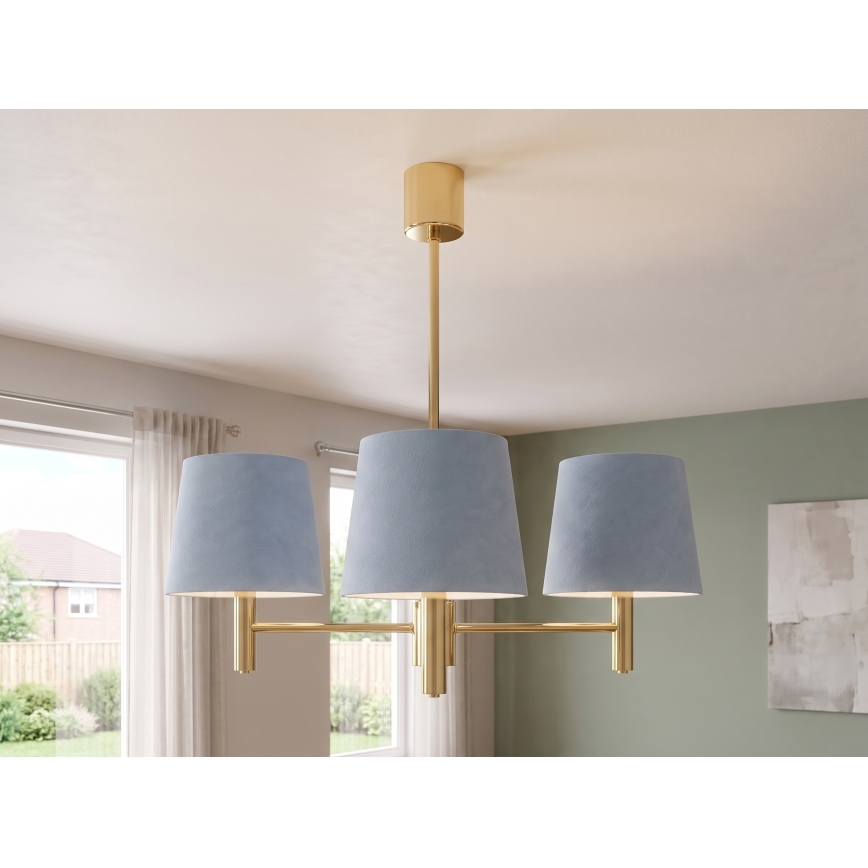 BRILAGI - MONTE Rod Chandelier 3xE27/60W/230V Blue/Gold