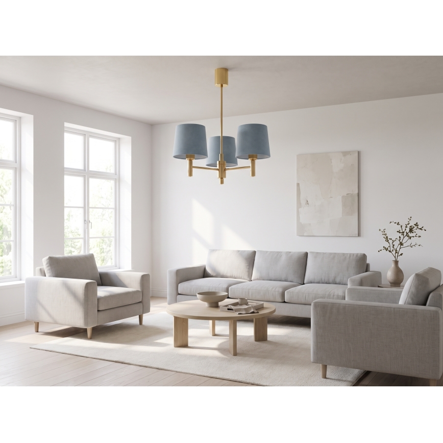 BRILAGI - MONTE Rod Chandelier 3xE27/60W/230V Blue/Gold
