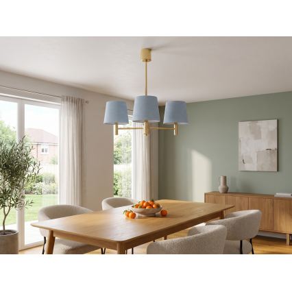 BRILAGI - MONTE Rod Chandelier 3xE27/60W/230V Blue/Gold