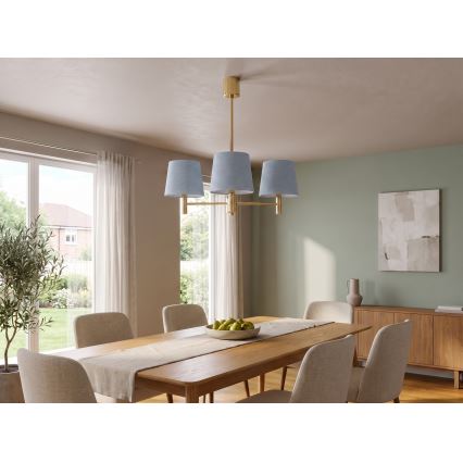BRILAGI - MONTE Rod Chandelier 3xE27/60W/230V Blue/Gold