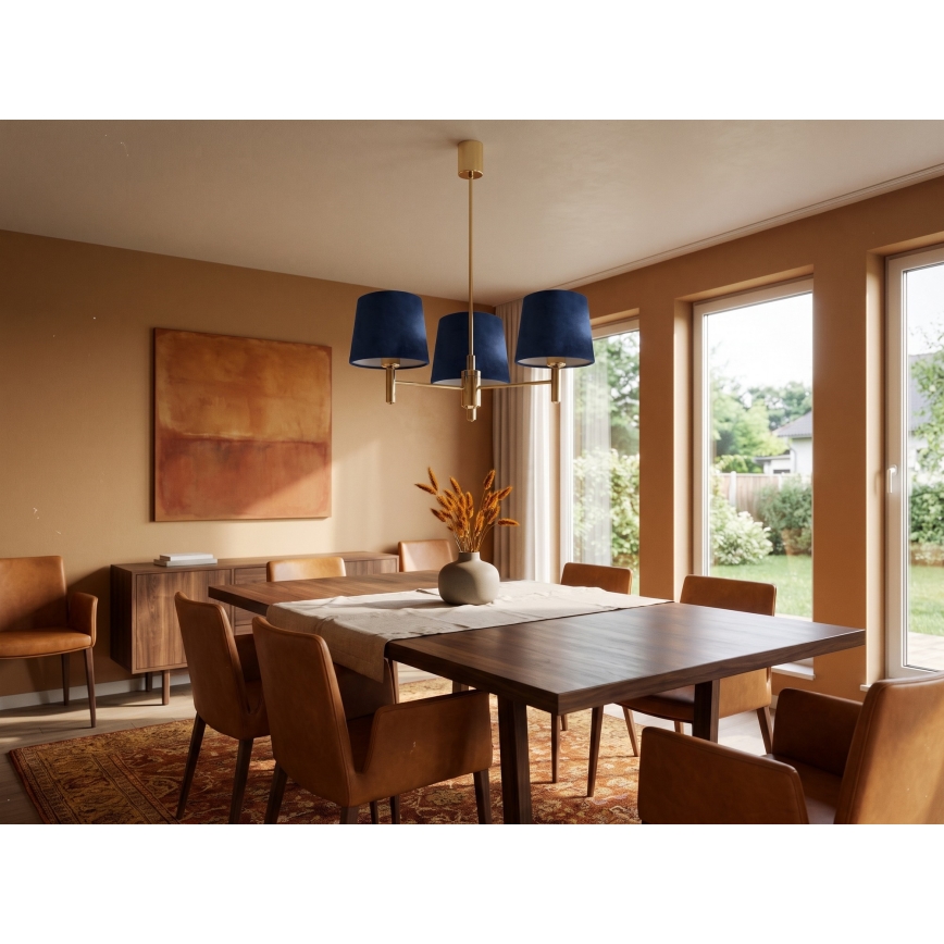 BRILAGI - MONTE Rod Chandelier 3xE27/60W/230V Blue/Gold