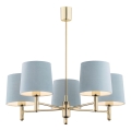 Brilagi - MONTE Rod Chandelier 5xE27/15W/230V Blue/Gold