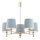 Brilagi - MONTE Rod Chandelier 5xE27/15W/230V Blue/Gold