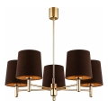 Brilagi - MONTE Rod Chandelier 5xE27/15W/230V Brown/Gold