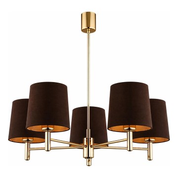 Brilagi - MONTE Rod Chandelier 5xE27/15W/230V Brown/Gold